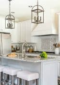 Kitchen with white cabinets example for negative space design