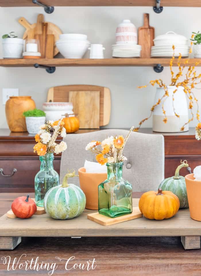 Fall Open Shelf Decor + An Easy Centerpiece