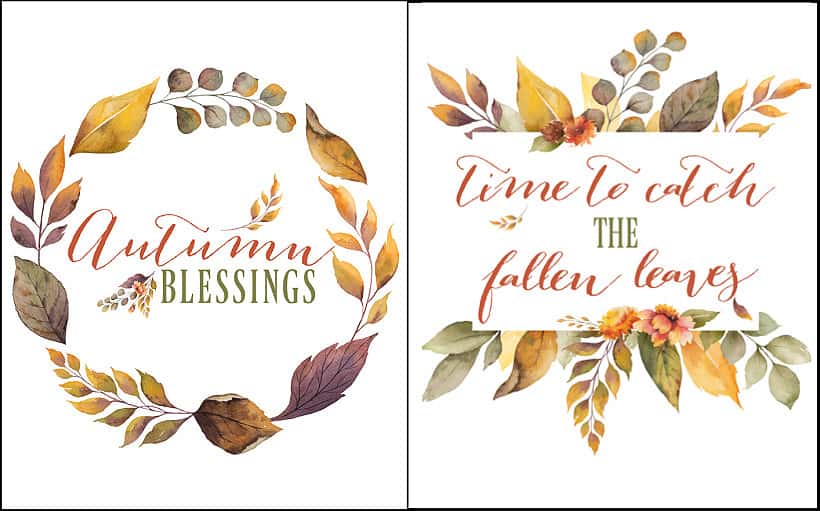 free printables with fall sayings and colors