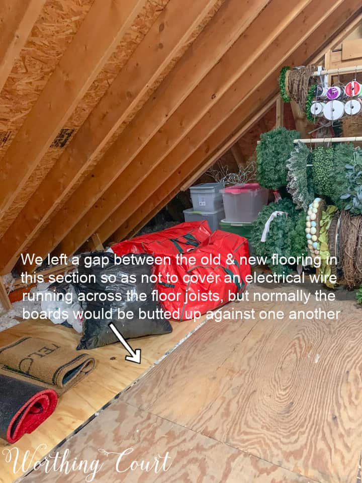 miscellaneous items in walk-in attic