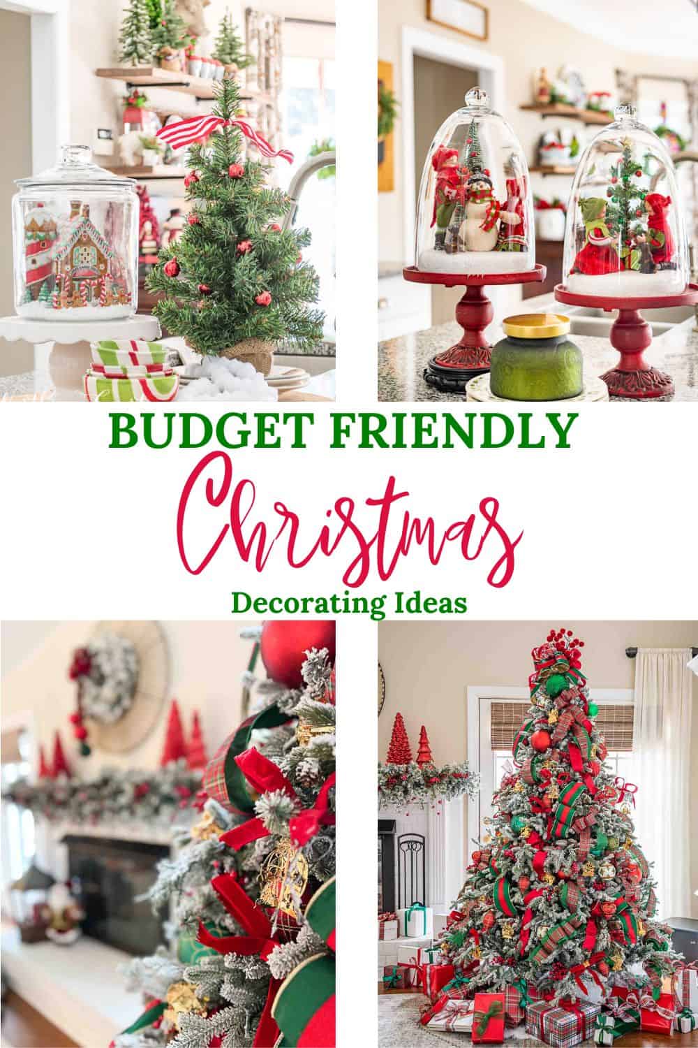 graphic for budget friendly ways to decorate for Christmas