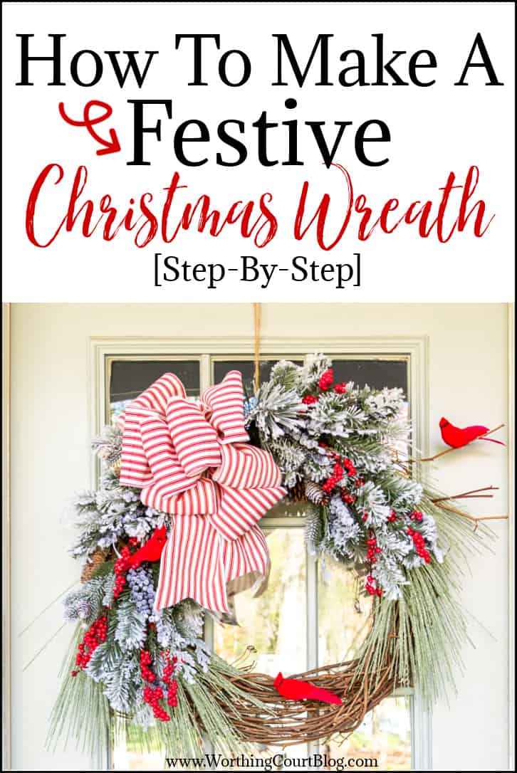 graphic for how to make a Christmas wreath