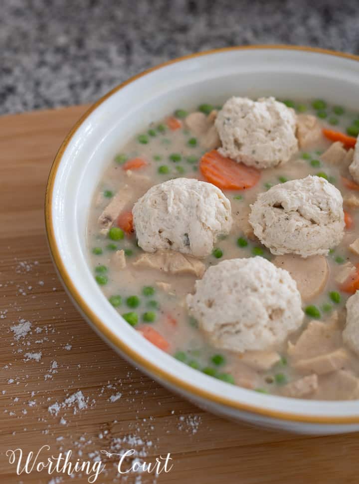 unbaked chicken pot pie in a pie dish