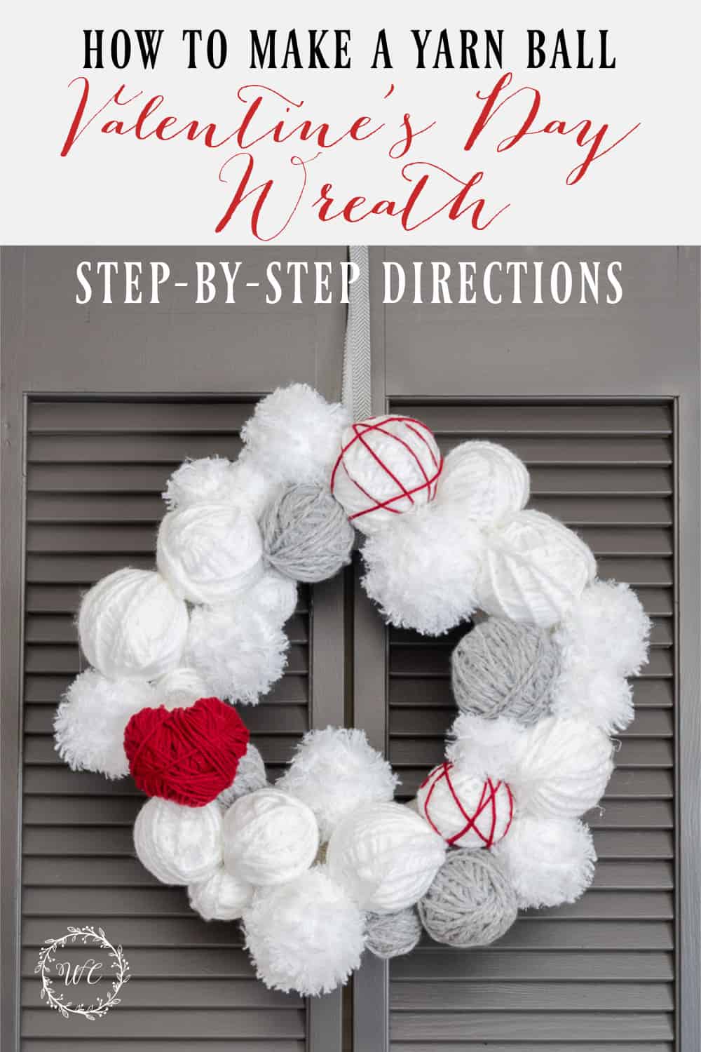 Pinterest graphic for blog post about making a Valentine's Day wreath