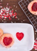 strawberry cookies on a cooling rack