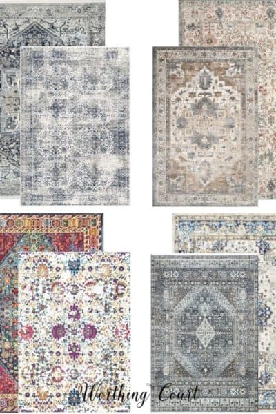 graphic showing multiple patterns of rugs that coordinate