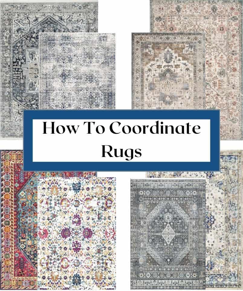 graphic showing multiple patterns of rugs that coordinate