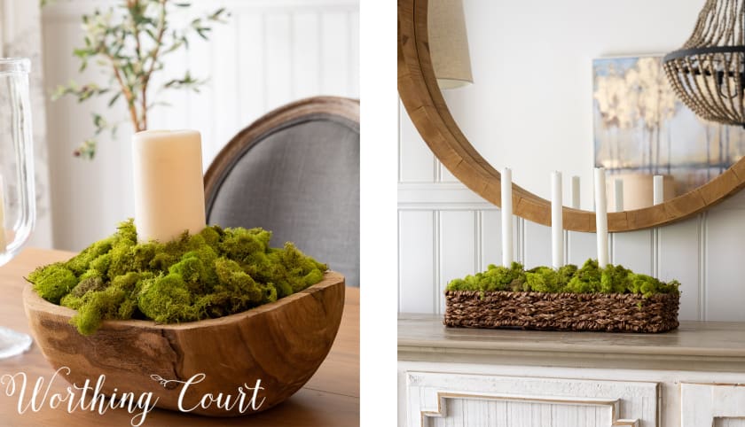 DIY RH INSPIRED MOSS BOWL  Moss decor, Moss centerpieces, Moss centerpieces  diy