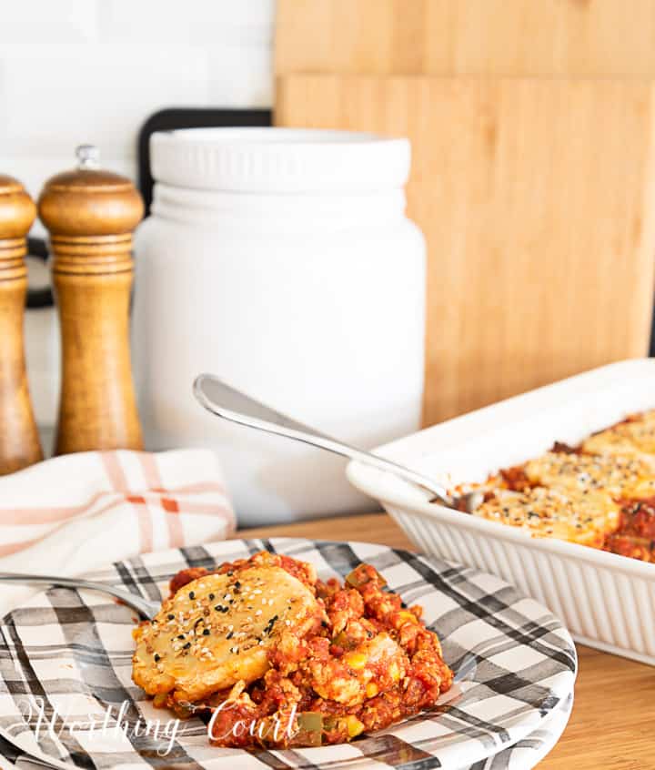 Weight Watcher Friendly Sloppy Joe Casserole With A Biscuit Topping