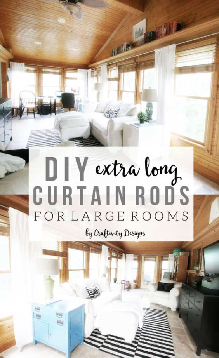 Pinterest image for extra long curtain rods