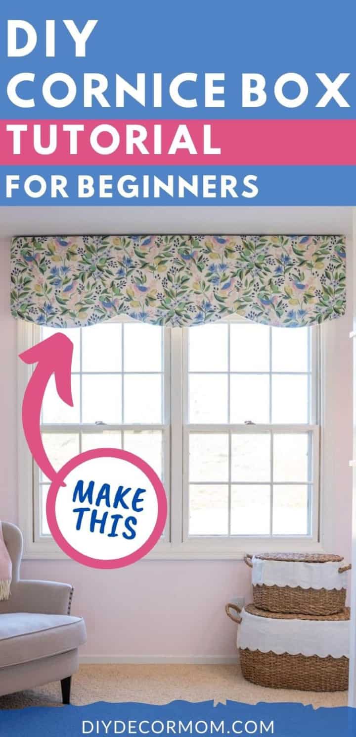 Pinterest image for making scalloped window valance