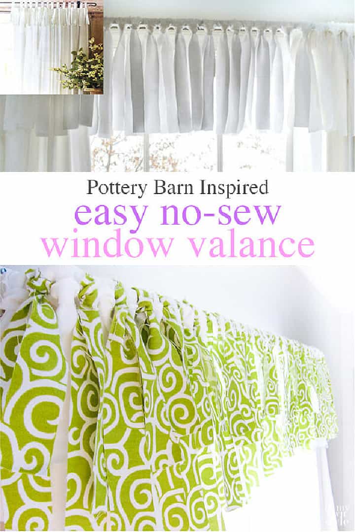 Pinterest image for no sew window valance