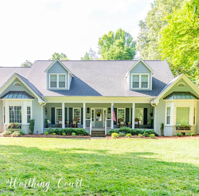 gray house with wide front porch