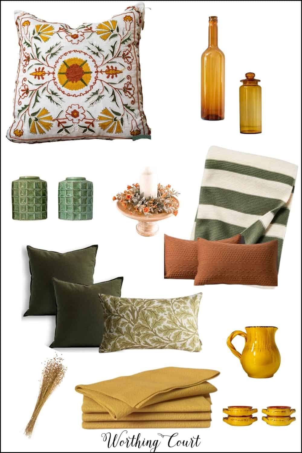 image of mood board with fall decor