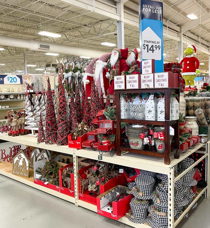 Christmas decorations in an At Home store