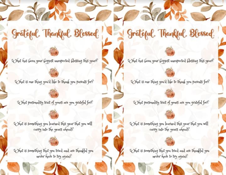 image of graphic with list of questions for Thanksgiving conversations