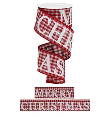 red and white Christmas ribbon
