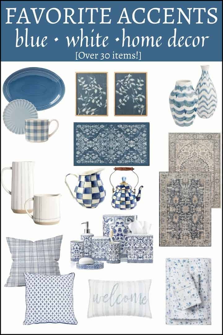 Beautiful And Updated Blue And White Home Accents