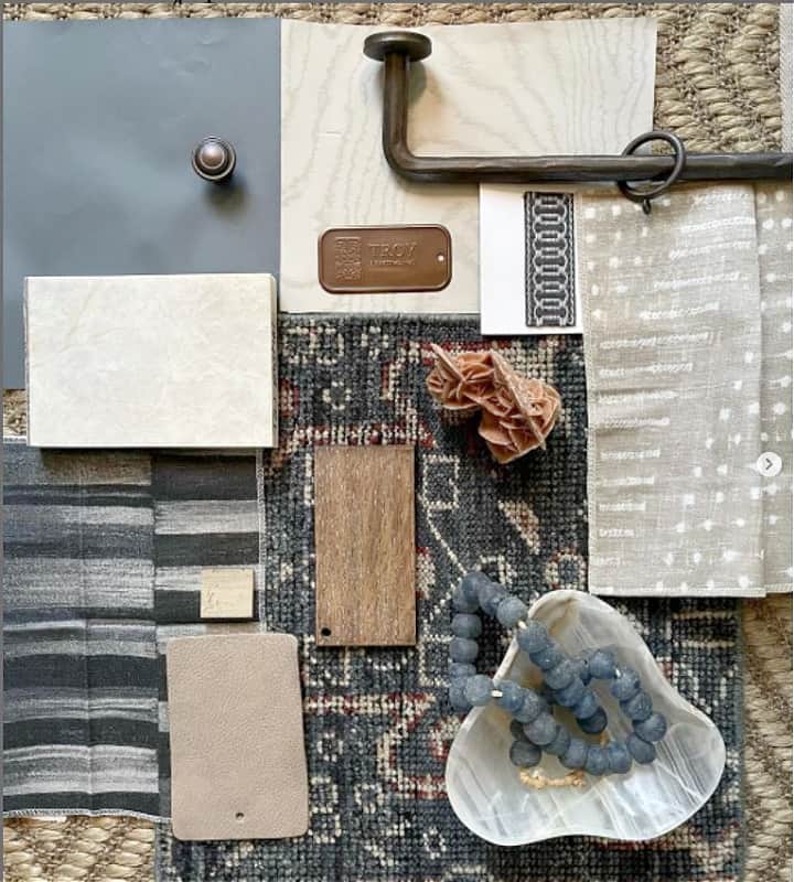 flat lay of different blue fabrics