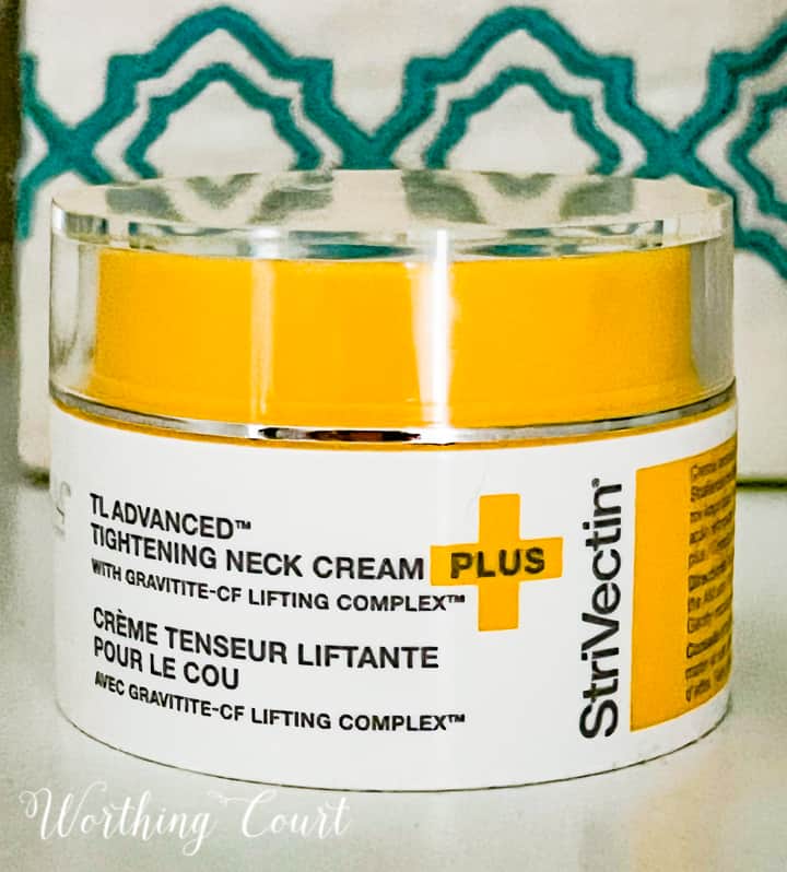 jar of Strivectan neck tightening cream