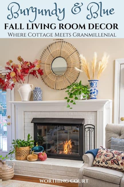 Burgundy And Blue Fall Decor Ideas For A Living Room