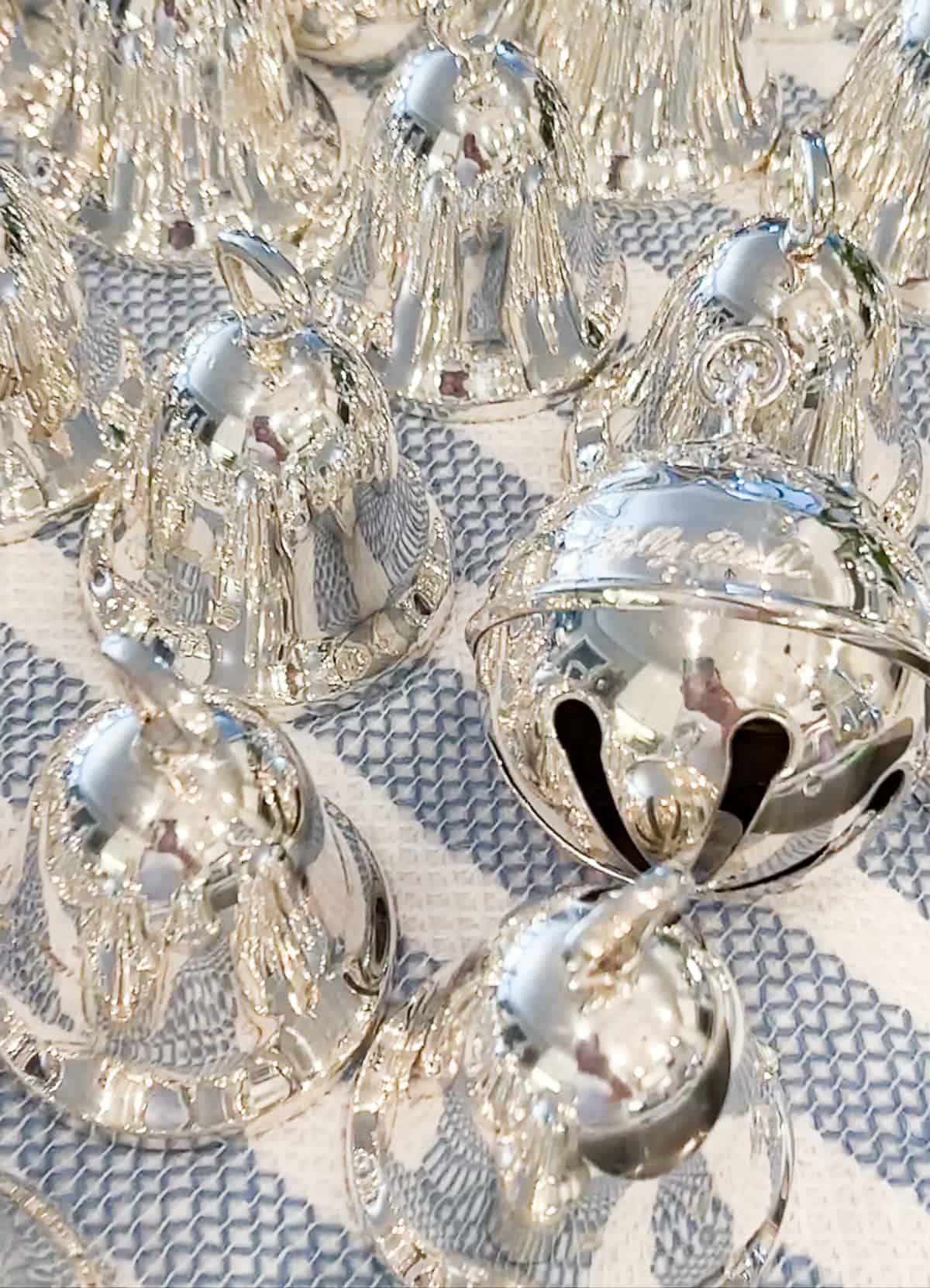 silver Christmas bells