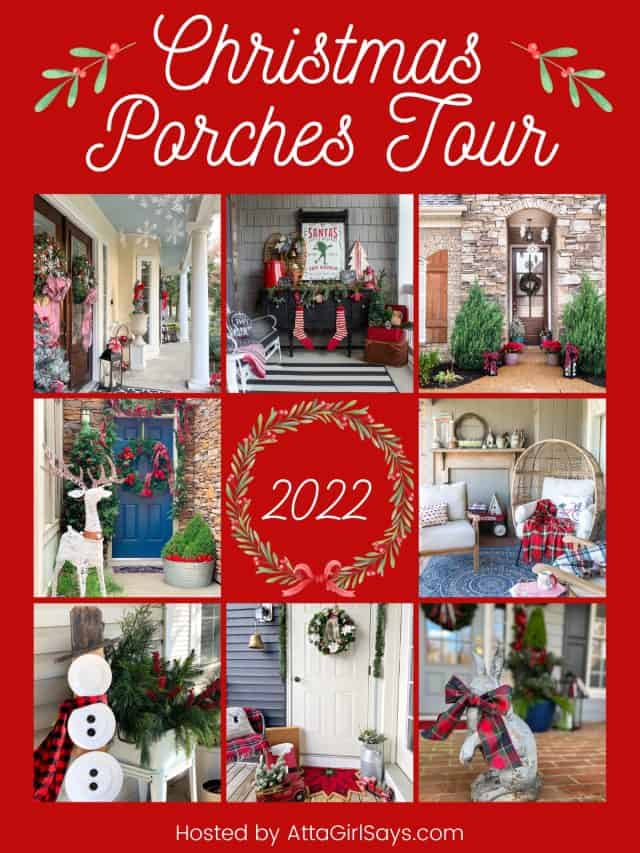 Traditional Red And Green Christmas Front Porch