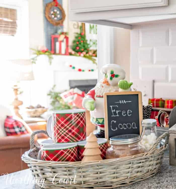 Christmas hot cocoa station