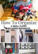 pinterest image for how to organize a small closet