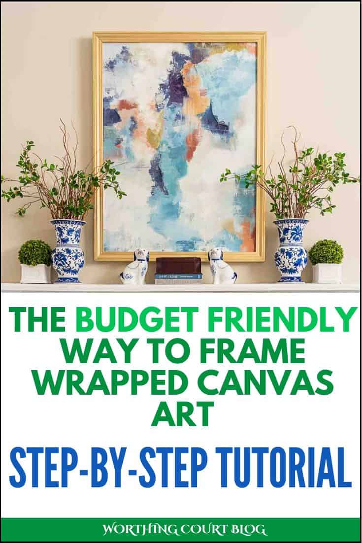 Pinterest graphic for diy canvas art frame