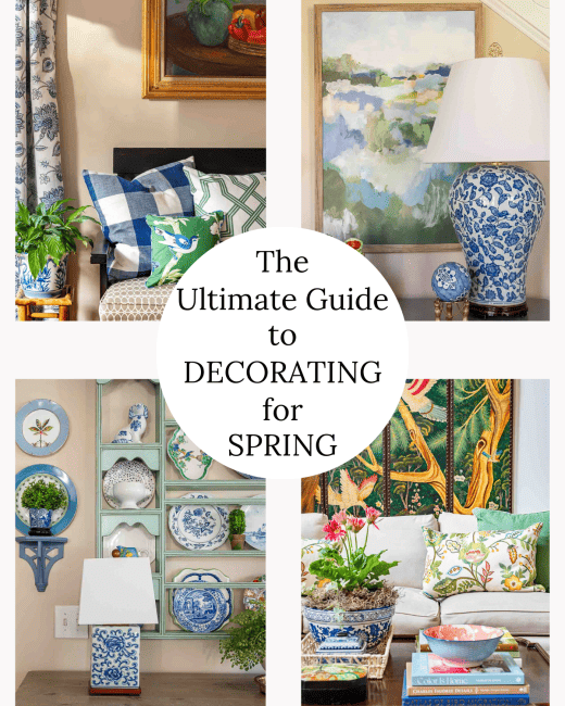 Pinterest graphic for home decorating ideas for spring