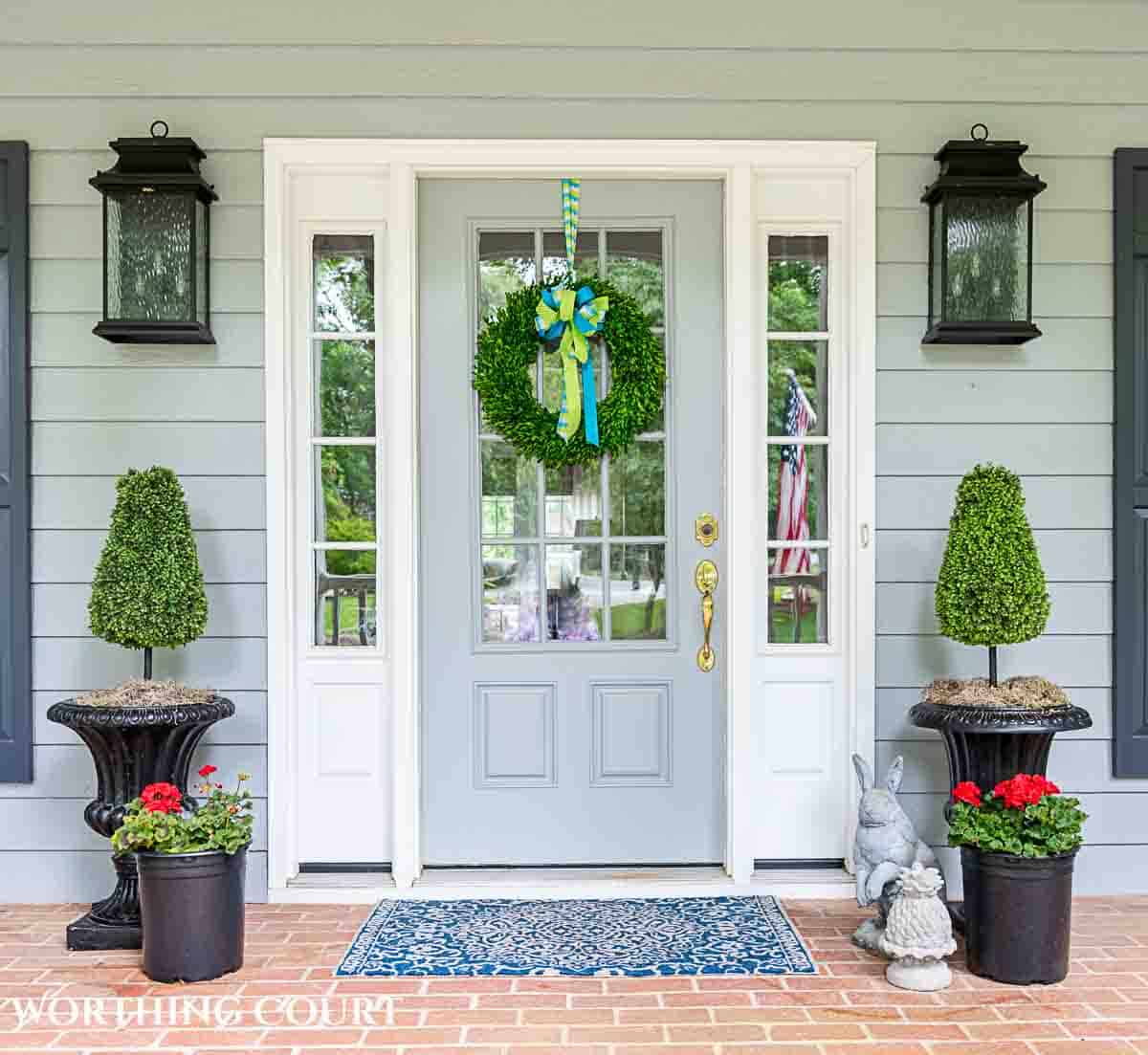 Blue and greem summer porch decorations