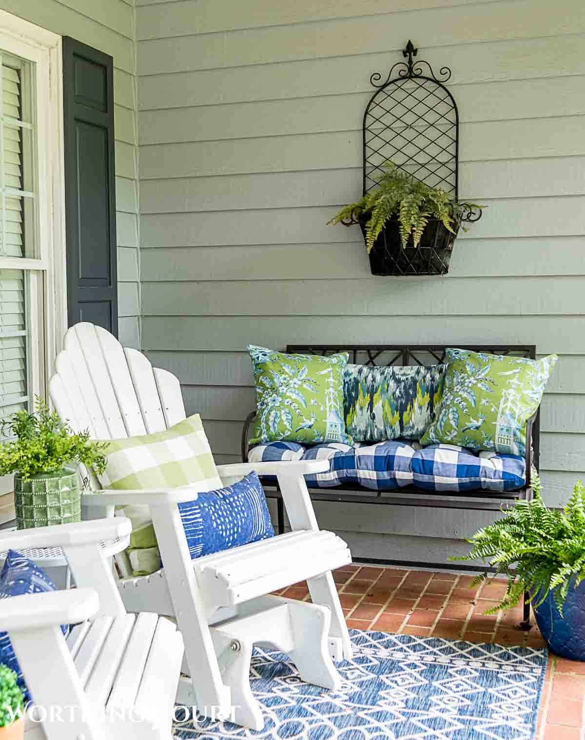 Blue and greem summer porch decorations