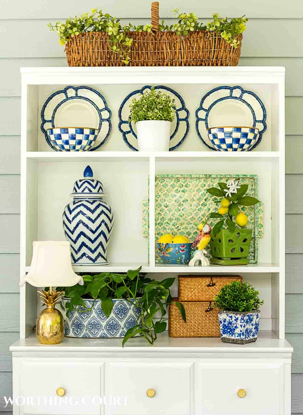 Blue and greem summer porch decorations