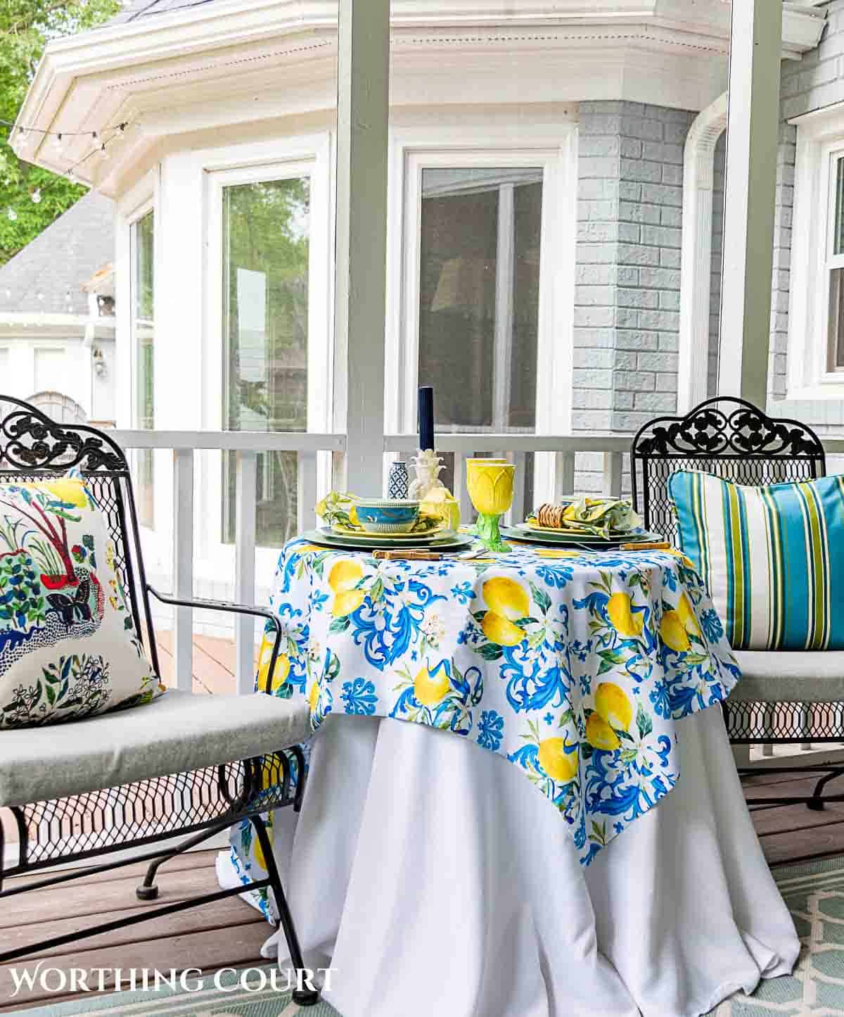 Blue and greem summer porch decorations