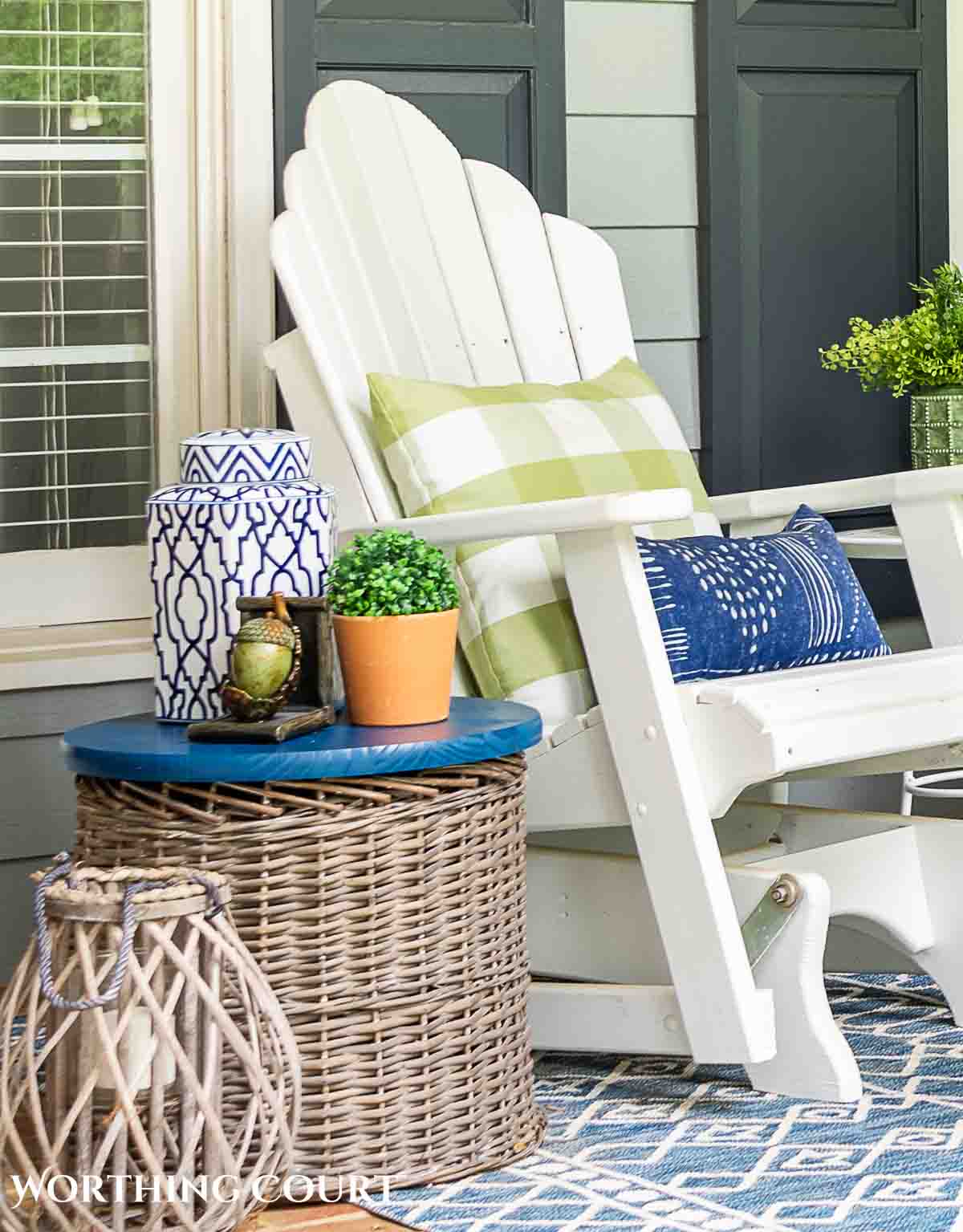 Blue and greem summer porch decorations