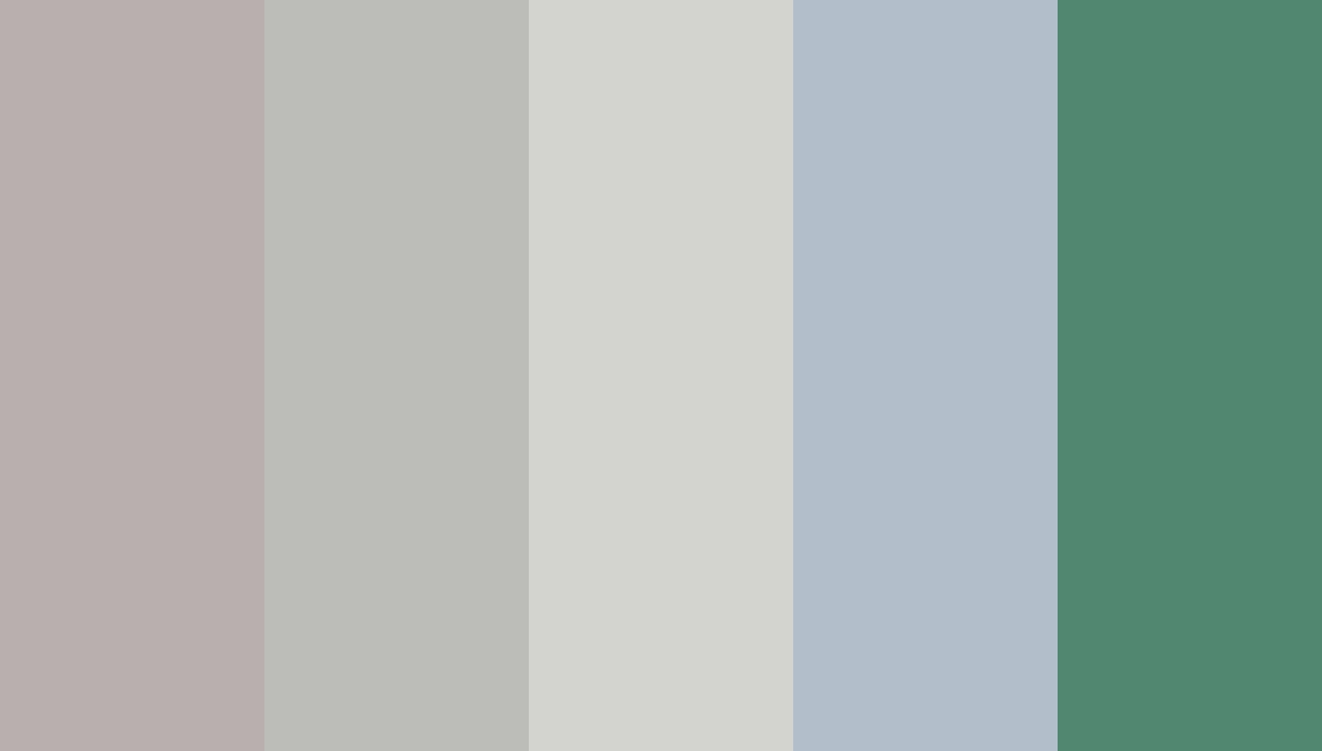 coastal color palette with shades of gray, blue and green