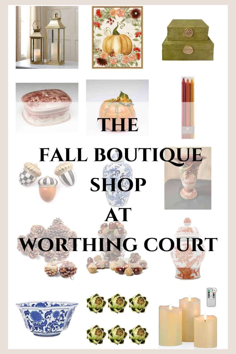 pinterest image for The Fall Boutique shop at Worthing Court blog