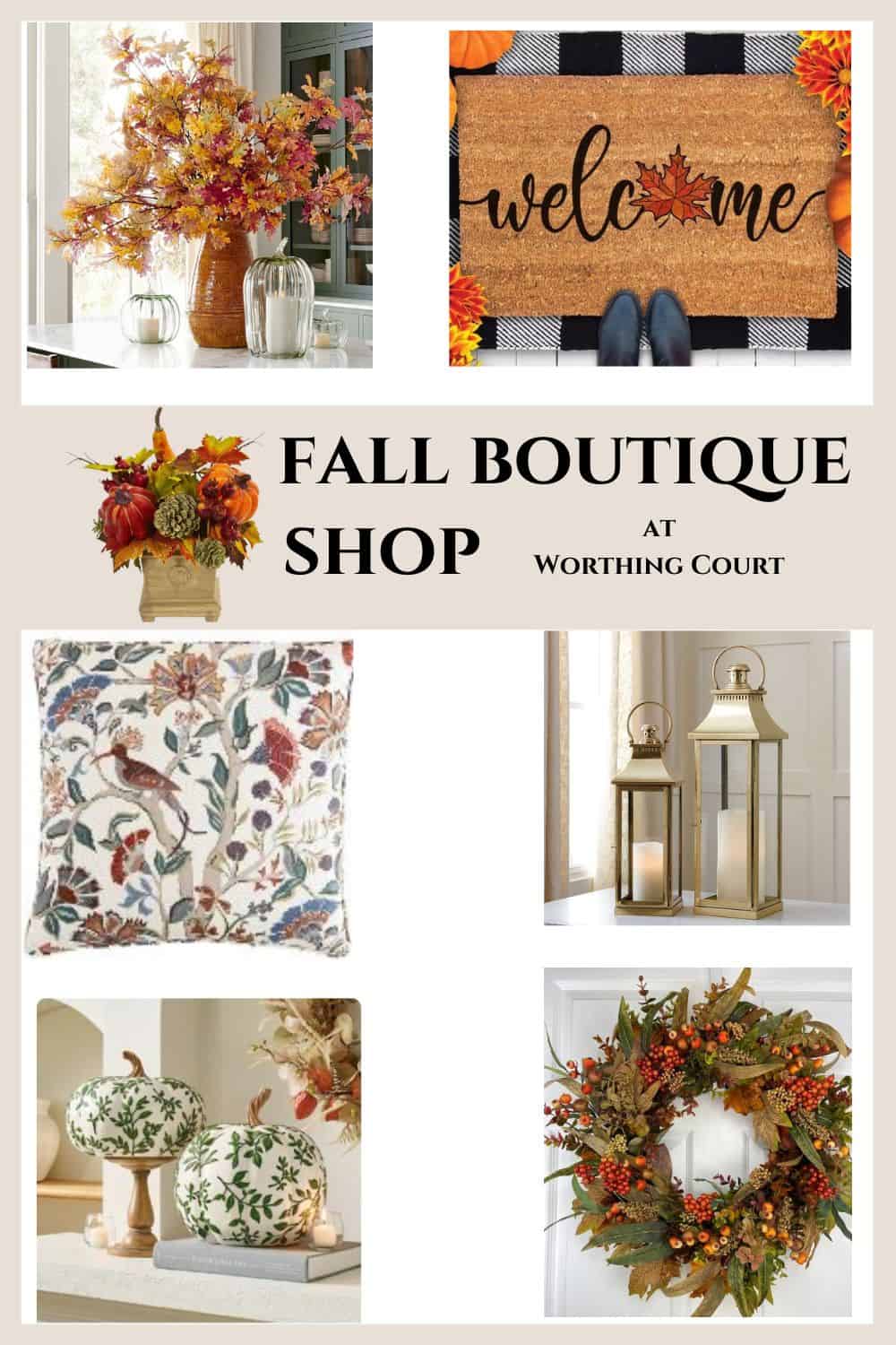 pinterest image for The Fall Boutique shop at Worthing Court blog