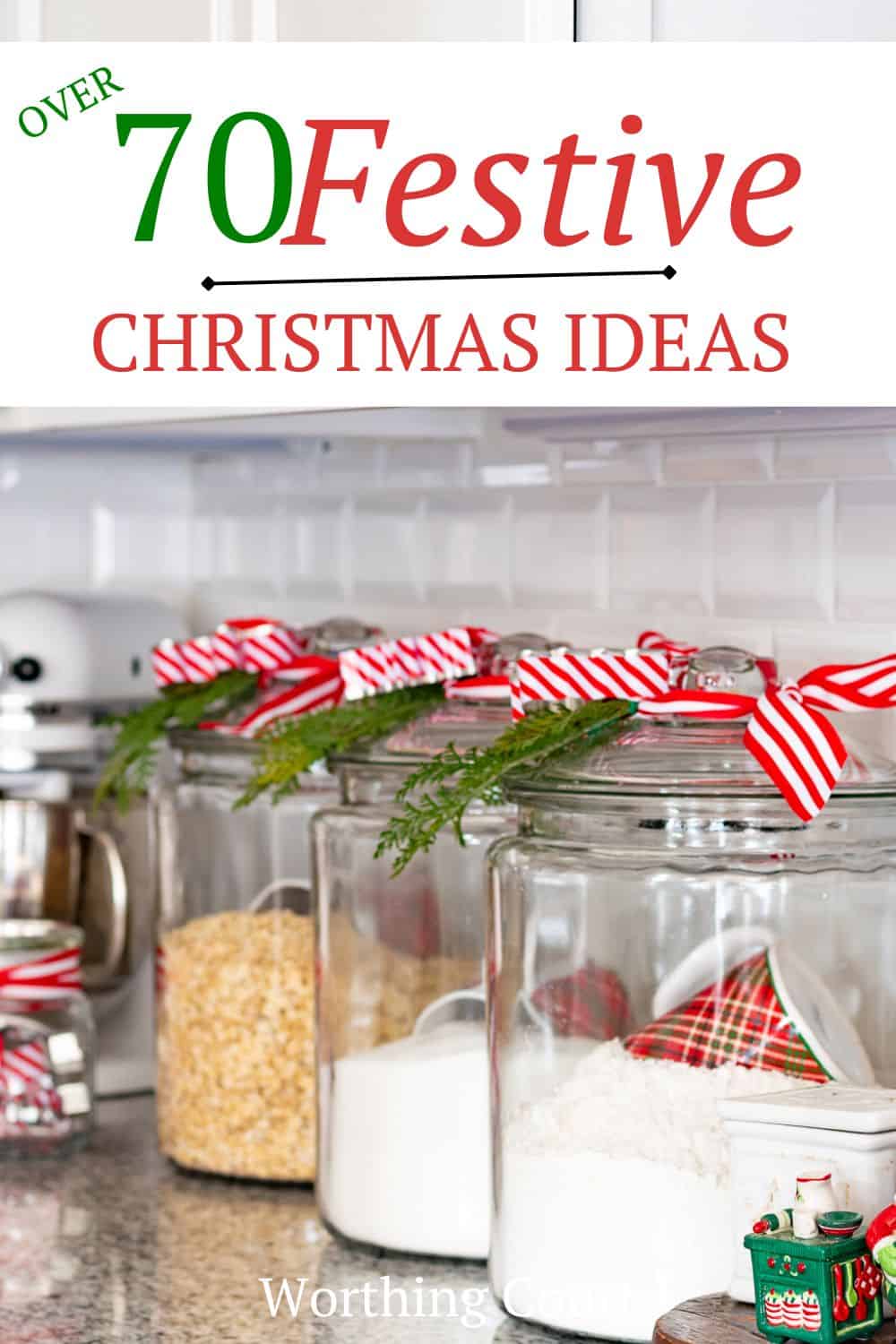 Pinterest graphic for festive Christmas decorating ideas