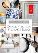 Pinterest graphic for small kitchen storage ideas