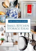 Pinterest graphic for small kitchen storage ideas