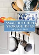 Pinterest graphic for small kitchen storage ideas