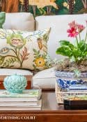 colorful coffee table vignette