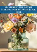 Pinterest graphic for a blog post about how to make fake flowers look real