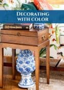 Pinterest graphic for foolproof ideas to decorate with color, especially for spring