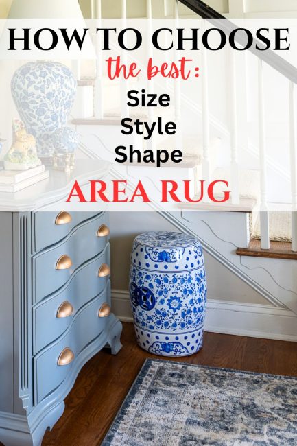 how to choose the best area rug pinterest image