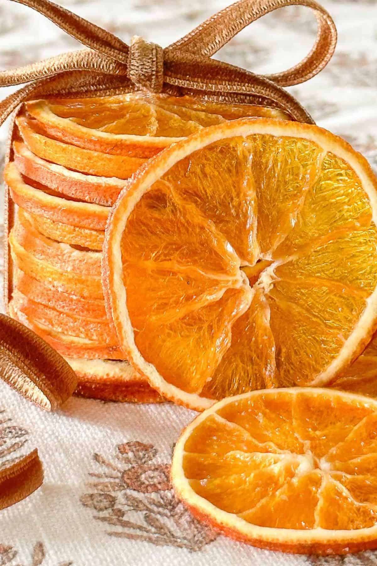 several slices of dried oranges