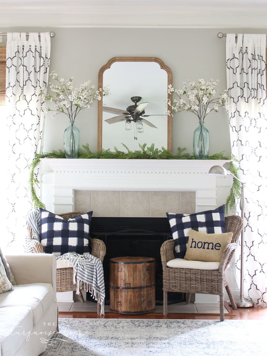 summer mantel decor