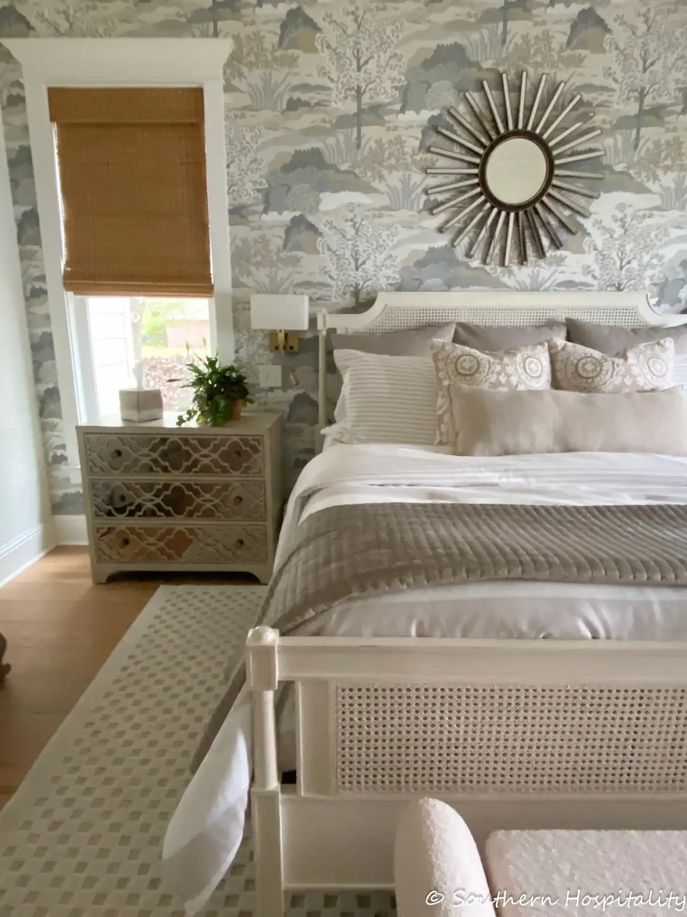 Neutral Luxury Lakeside Bedroom